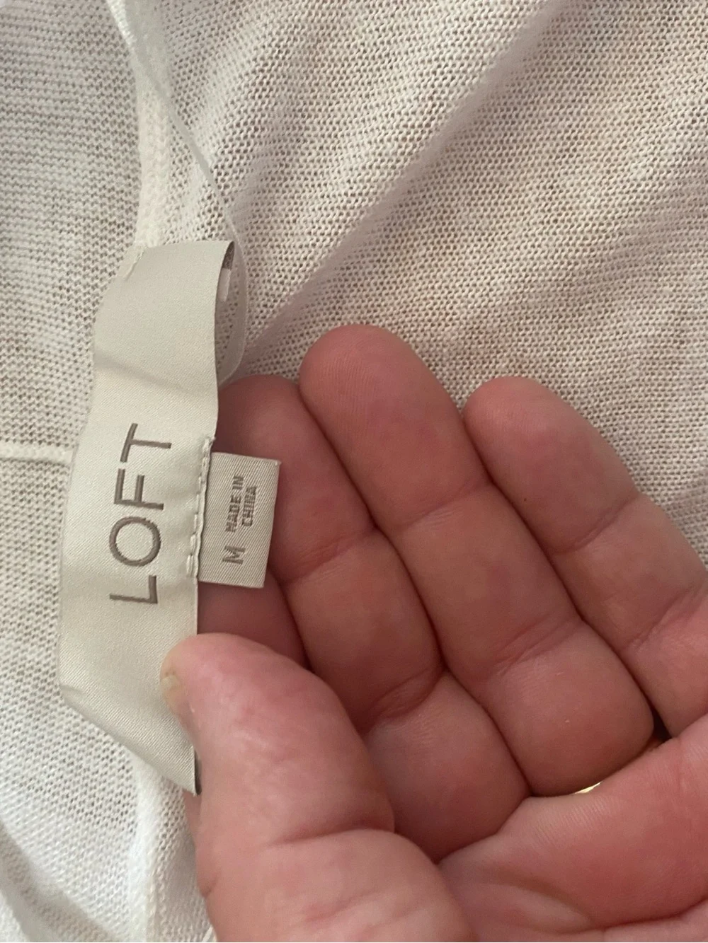 LOFT White Open-Front Lightweight Women's Cardigan